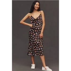 Anthropologie Maeve Sleeveless Cowl-Neck Slip Midi Dress sz L NWT $158 - Picture 1 of 2