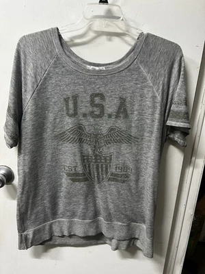 Maurices Short Slv Sweatshirt Grey Eagle USA Sz 1X 16/18 - Image 1 of 4