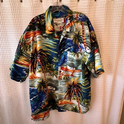 Hawaiian Vintage Collection Men Shirt Floral Palm Tree Shortsleeve Button Up XXL - Image 1 of 4