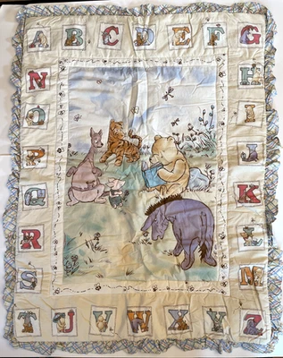 Classic WINNIE THE POOH Red Calliope nursery 4-pc set vintage 90s ALPHABET - Image 1 of 4