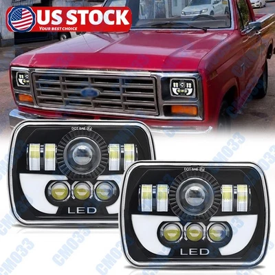 Lo más nuevo para Ford Ranger 1983-1988 par de faros LED 5x7 7x6" haz alto/bajo H4 H6054 Foto 1 de 4