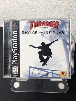 Thrasher Skate And Destroy Playstation 1 CiB 1999 Rockstar Skateboard Tested PSX - Image 1 of 4