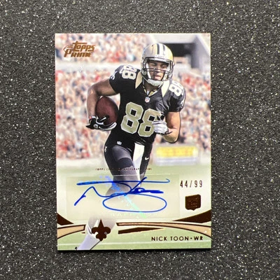2012 Topps Prime NICK TOON #6 Rookie AUTO 44/99 - NEW ORLEANS SAINTS FOOTBALL - Image 1 of 4