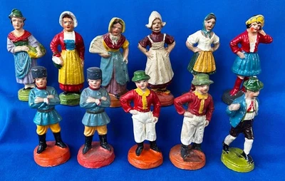 LOTE V1 - ONCE FIGURAS DISFRACES NATIVAS COMPOSICIÓN VINTAGE ALEMANAS 3 IN/7CM  Foto 1 de 4