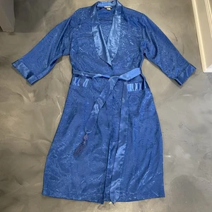 Bata De Colección Victoria's Secret Talla S Kimono Envoltura Satén Etiqueta Dorada Bolsillos Azules - Imagen 1 de 9