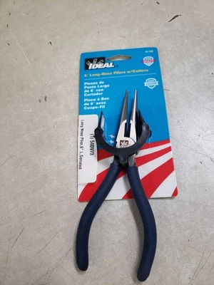 IDEAL 35-036 Long Nose Plier,6" L,Serrated 54DV73 - Image 1 of 3