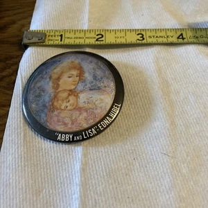 Vintage Pin " Abby and Lisa" Edna Hibel - Picture 1 of 2