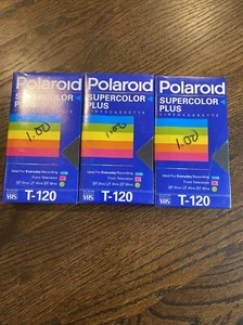 Lot Of 3 Polaroid Supercolor Plus T-120 Blank Videocassette VHS Video Tapes  - Picture 1 of 3