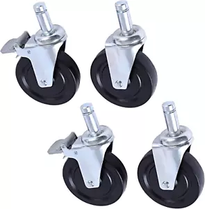 Ruedas opcionales ALE para estanterías de alambre, 600 lb/rueda, gris (juego de 4) - Imagen 1 de 8
