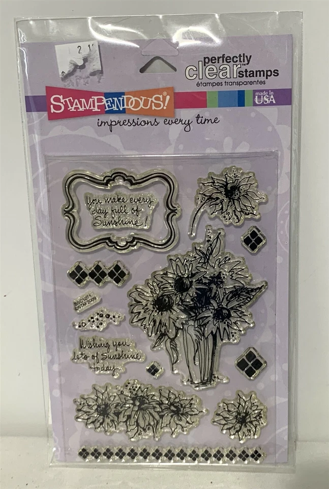 Stampendous SUNFLOWER BOUQUET Autumn Fall Flowers Rubber Stamps Set - Image 1 of 2