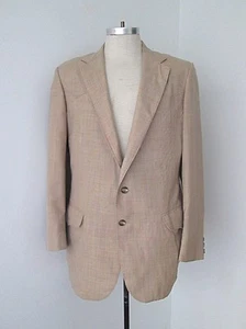 Vtg Lasso Beige Multi-Colored Weave Western Blazer Sportcoat Stitch Trim 42L - Picture 1 of 5
