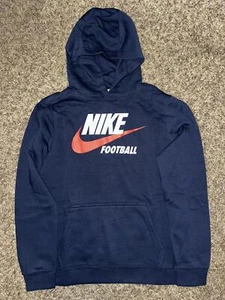 Nike Big Kids (Boy’s) Club Football Fleece Pullover Navy Hoodie - Picture 1 of 10