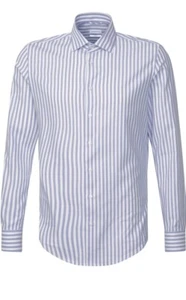 Seidensticker Mens Spkendesto Blue Shirt Size 14 1/2 Small 37 Striped Shirt - Picture 1 of 10