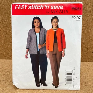 Chaqueta McCalls 9354 Talla Grande Forrada Frente Abierto Mistes Talla 6 22 Patrón Costura - Imagen 1 de 4