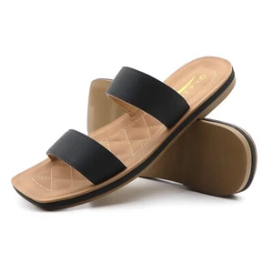 Sandalias planas informales de verano esmaltadas con doble correa para mujer - Imagen 1 de 41