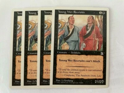 MTG 4X PORTAL THREE KINGDOMS YOUNG WEI RECRUITS NM/M P3K COMMON ENGLISH CREATURE - Image 1 of 4