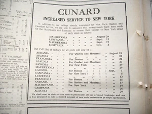 Original The Times Zeitung 1. Weltkrieg 19. August 1914 Kriegsausgabe Cunard Lusitania Anzeige - Bild 1 von 12