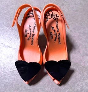 Vivienne Westwood x Melissa Heart Rubber Pumps Orange Women's 6 US / EU 37 - Picture 1 of 6