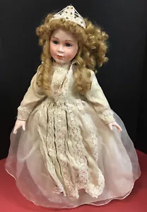 VINTAGE 1999 PORCELAIN DOLL 24" w/ STAND w/o BOX - Picture 1 of 5
