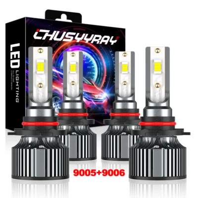 4x 9005+9006 LED Headlight High Low Beam Bulbs Kit For Toyota Matrix 2003-2008 - Image 1 of 4