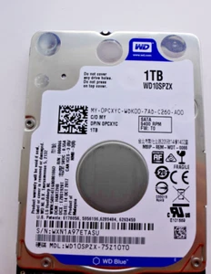 WD 1TB 2.5" SATA HDD WD10SPZX 5400RPM 7mm Laptop Hard Drive Tested - Afbeelding 1 van 3