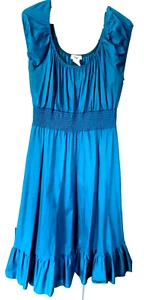 Sara Türkis Retro 50er Kleid Knielang Kappe Schulter 3x - Bild 1 von 6