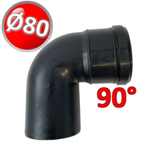 Kurve M-F 90° aus PPs schwarz Ø 80 mm Rauch Brennwertkessel - Bild 1 von 1