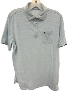 Vineyard Vines Shirt Adult XL Blue Striped Short Sleeve Edgartown Golf Mens - Picture 1 of 5