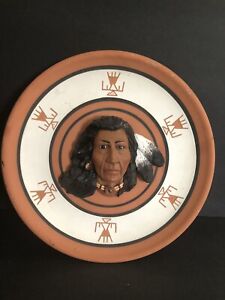 Lakota Sioux Red Shirt Plate 3D Native  American RARE HTF signed 1950 Plate 10”
