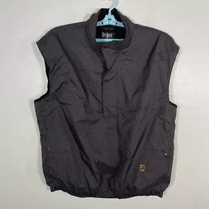 Footjoy Dryjoys Vest Mens XL Black Gray Golf Rain Jacket Pullover Houndstooth - Picture 1 of 10