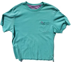 Tommy Bahama Shirt MEDIUM Teal Marlin Outdoors Hike Supima Cotton Preppy f2 - Picture 1 of 8
