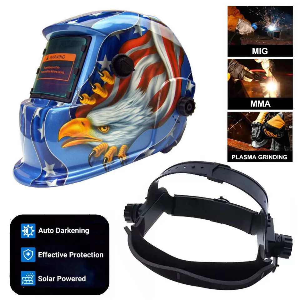 True Color Solar Powered Auto Darkening Welding Hood Helmet for TIG MIG ARC
