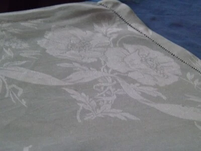 7 belles serviettes de table, mono DB, damas de PUR fil de lin, anciennes - Photo 1/4