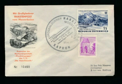 Großglockner Raketenpost vom Mooserboden 1962   (O23) - Bild 1 von 2