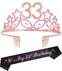 33Rd Birthday Gifts Tiara And Sash Pink