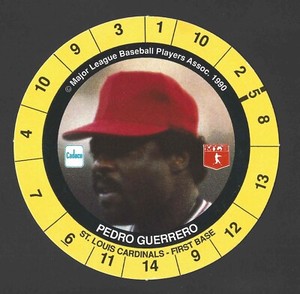 1990 Cadaco Discs #NNO PEDRO GUERRERO Raw - St. Louis Cardinals - AFHA