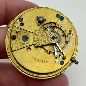44.6mm Antique J G Graves English Express Lever Pocket Watch Movement PARTS - Picture 1 of 17