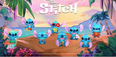 2022 McDONALD'S Stitch Disney's HAPPY MEAL TOYS Or Set - Image 1 of 3
