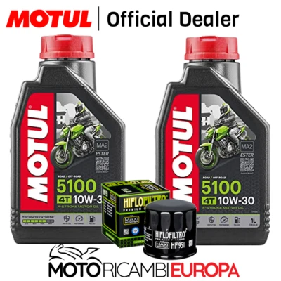 MOTUL HIFLO TAGLIANDO OLIO MOTUL 5100 10W30 FILTRO HONDA SH 300 i ABS 2015 2016 2017 2018