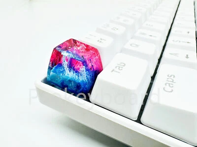 Coral Sea Keycaps Resin Carbon Fiber Artisan Keycaps For MX Mechanical Keyboards - Image 1 of 4