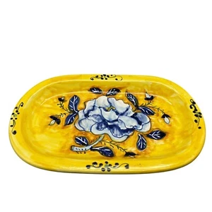 Hand painted Italy Yellow Blue Firenze wall hanging Decorative signed - Picture 1 of 6