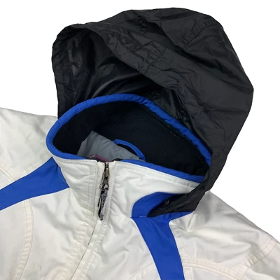 Spyder Girl's Removable Hood Lined Full Zip Ski Jacket White/Blue • Youth 16 - Image 1 of 4
