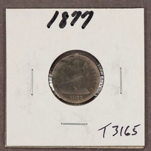 1877 10c Seated Liberty Silver Dime - Value Coin - SKU-T3165 - Picture 1 of 2