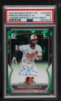 2023 Bowman Chrome Draft Sapphire Edition Green /99 Enrique Bradfield PSA 9 Auto - Image 1 of 2