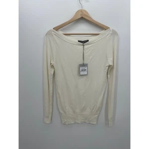 Sandro Ferrone Womens Cream Knit Sweater Size L NWT Minimal Capsule  - Picture 1 of 8