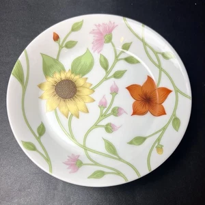 One Fitz & Floyd Petite Fleur Small Dish Plate Trinket Tray Sunflower Vines EUC - Picture 1 of 3