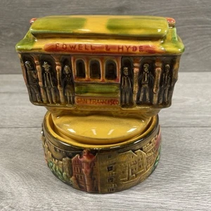 San Francisco Powell & Hyde Street Car Tram 514 Music Box Pottery Vintage - Picture 1 of 8