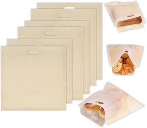 6 Stück Antihaft Wiederverwendbar Toaster Beutel für Gegrillten Käse Sandwiches Toastbrot - Bild 1 von 8
