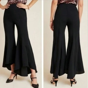 Pantalones de vestir Anthropologie negros Zinnia tulipán acampanado dobladillo para mujer talla 6 boho - Imagen 1 de 8