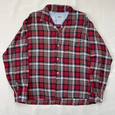 Camisa vintage años 60 Bonanza Rayón a cuadros Rockabilly abotonada talla grande Foto 1 de 4